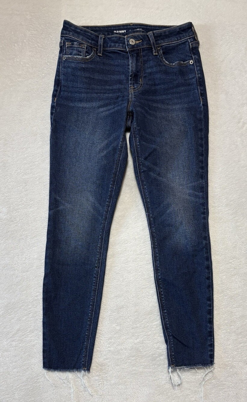 Old Navy Jeans Womens 0 Blue Rockstar Super Skinny Mid Rise Stretch Denim